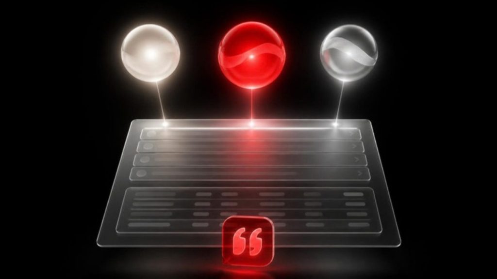 A structured web page read by three AI assistants, with a red quotation badge for AI citations