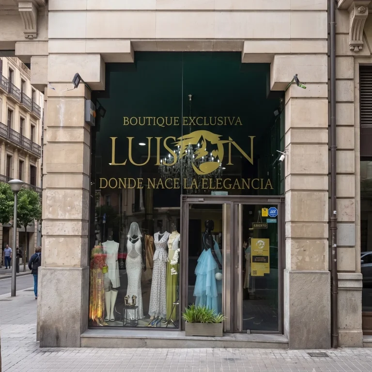 Luison boutique storefront with gold logo signage on a dark green fascia
